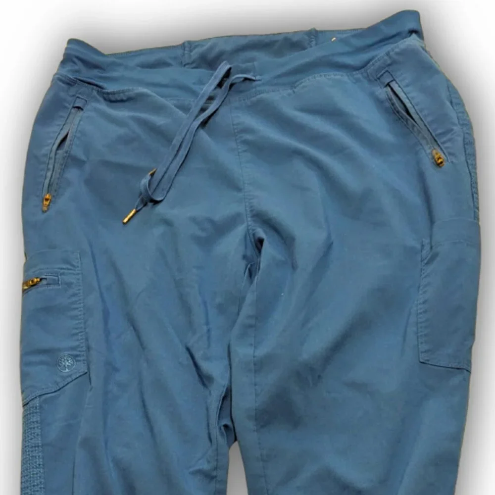 #5 Purple Label by Healing Hands Yoga Style Scrubs Royal Blue Pants– Size Large - Picture 1 of 6